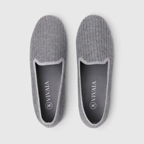 Vivaia Elly Round Toe Wool Loafers gray women's size 38.5 US 8 - Picture 1 of 5